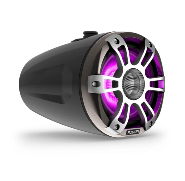 Fusion 010-02771-51 6.5" Black Signature Series 3i Waterproof Wake Tower Speakers With CRGBW Lighting
