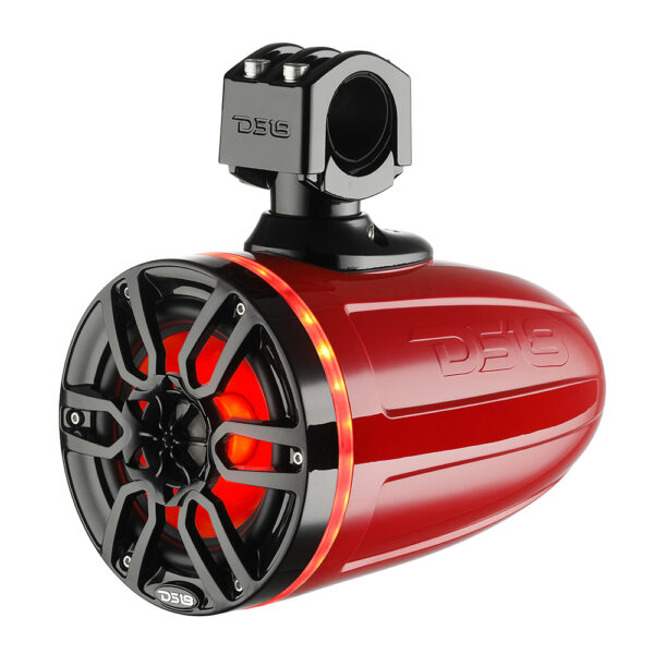 DS18 NXL-X8TP/RD Red X Series HYDRO 8" 375 Watt Waterproof Marine Wakeboard Pod Tower Speakers With RGB LED Lights