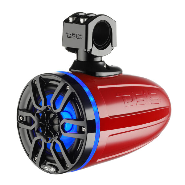 DS18 NXL-X8TP/RD Red X Series HYDRO 8" 375 Watt Waterproof Marine Wakeboard Pod Tower Speakers With RGB LED Lights