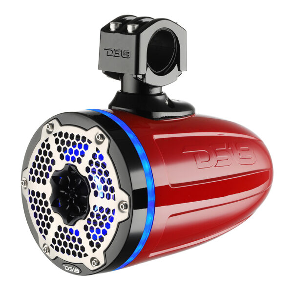 DS18 NXL-6TPNEO/RD Red 6.5" 450 Watt Waterproof Marine Wake Tower Speakers With RGB LED Lights