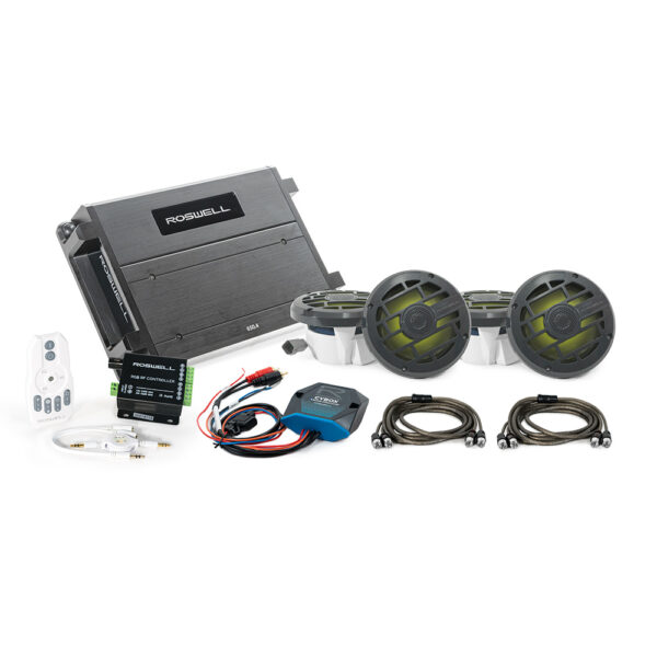 Roswell R 6.5" Marine Audio Package With RGB Remote & Controller - Anthracite Grill