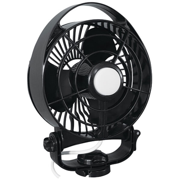 SEEKR by Caframo Maestro 12V 3-Speed 6" Marine Fan With LED Light - Black