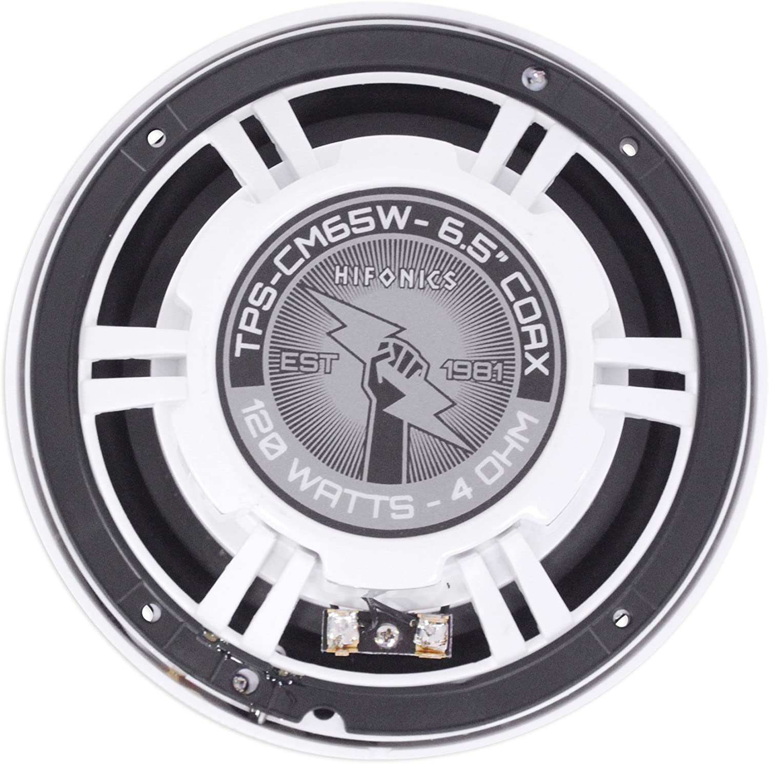 Hifonics TPS-CM65W White 6.5 inch 120 Watt Coaxial Waterproof Marine Speakers - Image 4