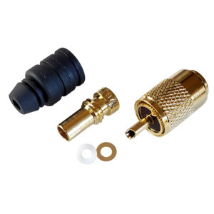 Shakespeare PL-259-58-G Gold Solder-Type Connector With UG175 Adapter & DooDad&reg; Cable Strain Relief For RG-58x
