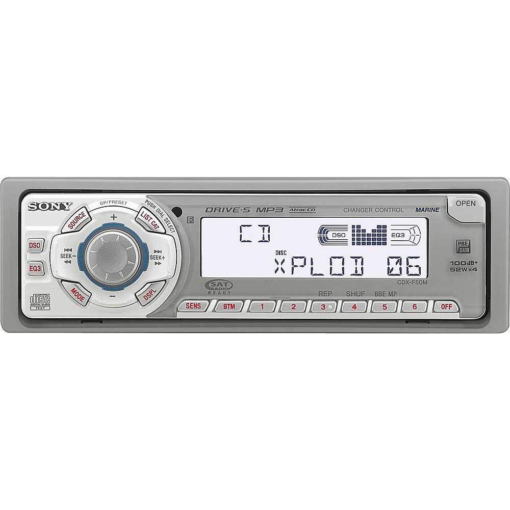 SONY CDXF50M AM/FM Radio Receiver CD Player 200 Watts Marine Stereo