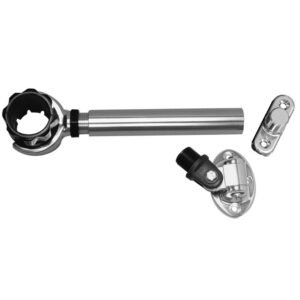 Rupp Threaded Antenna Support With 6″ Pipe Mount, Oval 4-Way Base & 1.5″ Collar