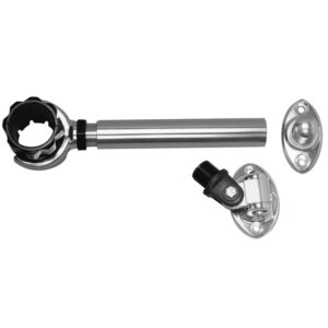 Rupp Threaded Antenna Support With 6″ Flat Mount, Oval 4-Way Base & 1.5″ Collar