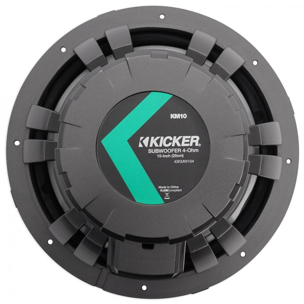 Kicker 43KMW104 10" 300 Watt Waterproof Marine Subwoofer - Image 2