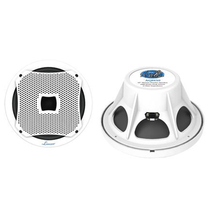 Lanzar AQW10 White 10" 800 Watt Waterproof Marine Subwoofer