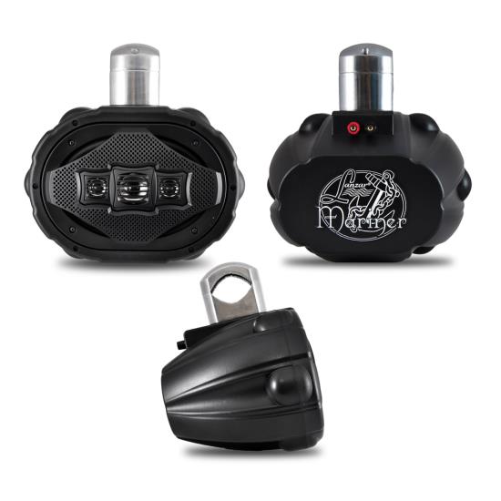 Lanzar AQWB69B Black 6x9" 4-Way 300 Watt Waterproof Marine Wakeboard Tower Speaker - Image 2