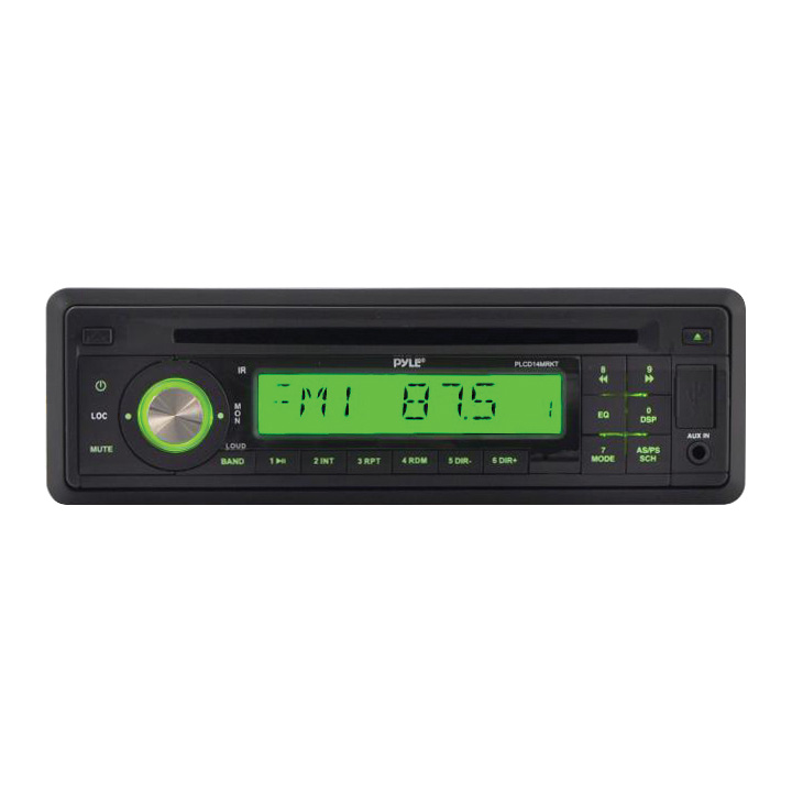 Pyle PLCD14MRKT Black AM/FM Radio Receiver CD Player With 2 Waterproof Speakers Splash Cover Wireless Remote - Image 2