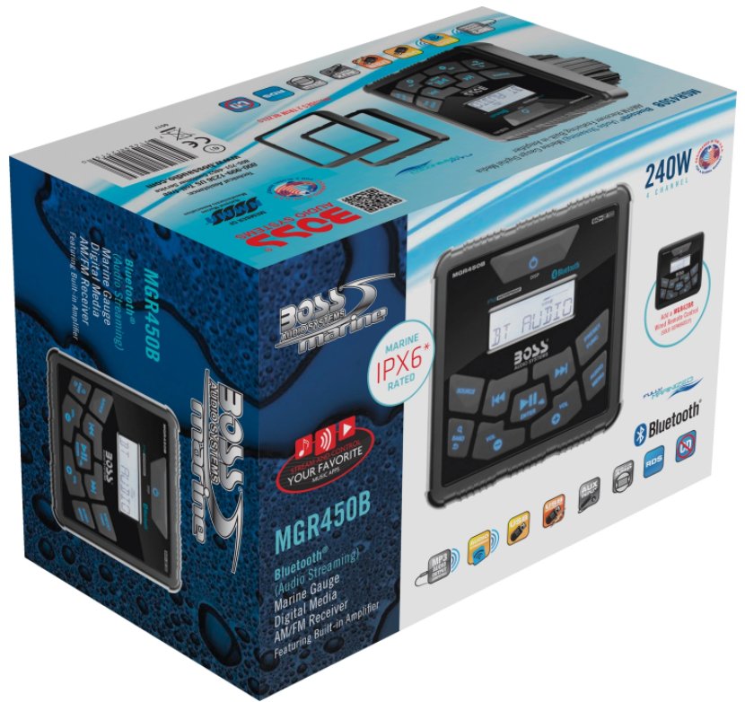 Boss Audio MGR450B AM/FM Radio Receiver USB NOAA Weather Band Bluetooth Gauge Size 240 Watt Waterproof Marine Stereo - Image 3