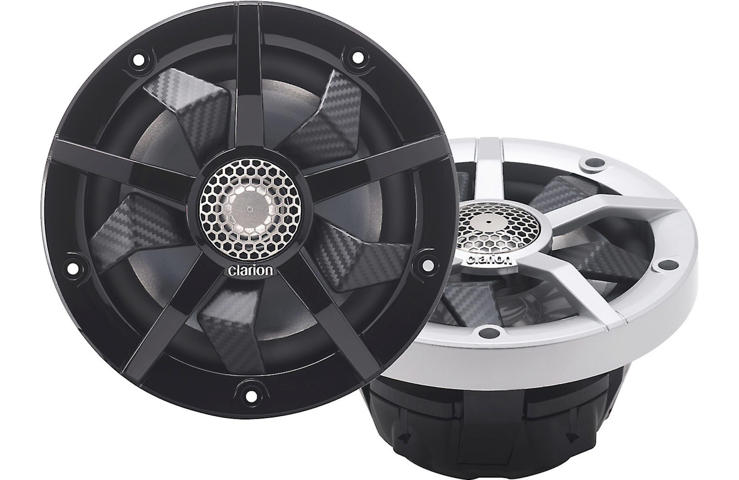 Clarion CM1623RL Black/Silver 6.5" 200 Watt Coaxial 2-Way Waterproof Marine Speakers With RGB LED Accent Lights - Image 2
