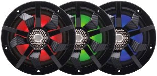 Clarion CM1623RL Black/Silver 6.5" 200 Watt Coaxial 2-Way Waterproof Marine Speakers With RGB LED Accent Lights - Image 3