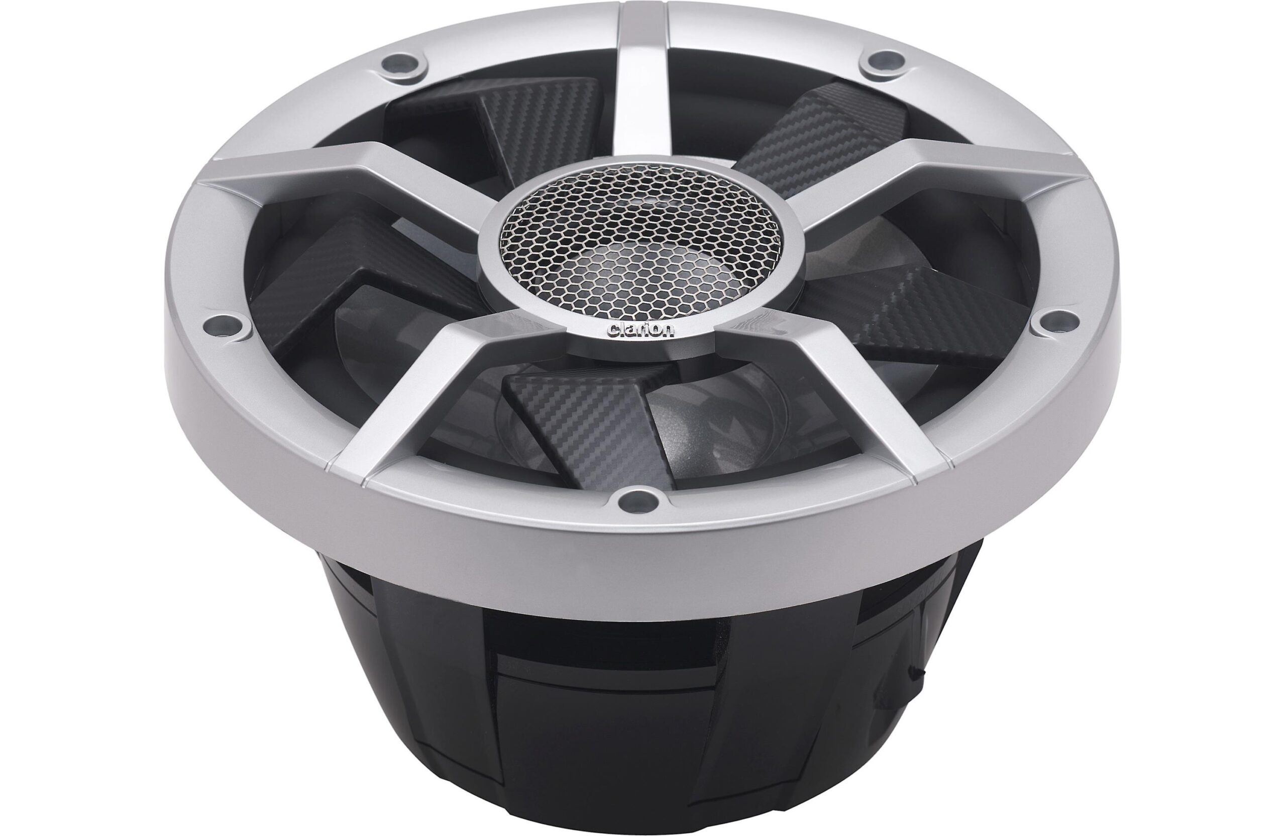 Clarion CM2513WL Black/Silver 10" Dual Voice Coil 800 Watt Waterproof Marine Subwoofer With RGB LED Accent Lighting - Image 2