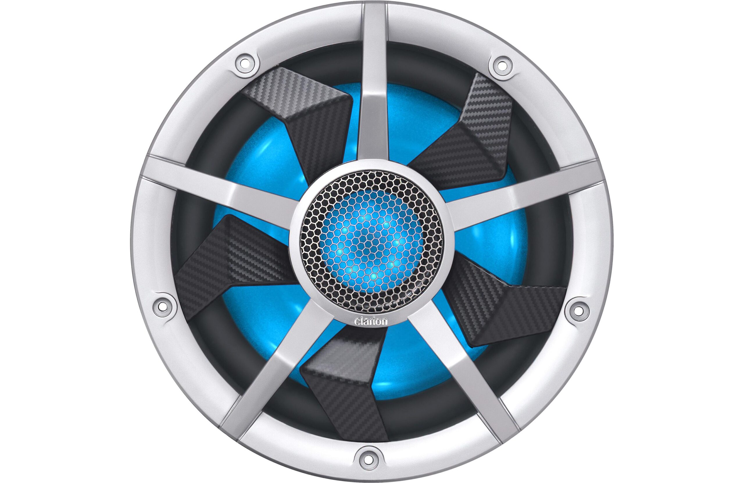 Clarion CM2513WL Black/Silver 10" Dual Voice Coil 800 Watt Waterproof Marine Subwoofer With RGB LED Accent Lighting - Image 4