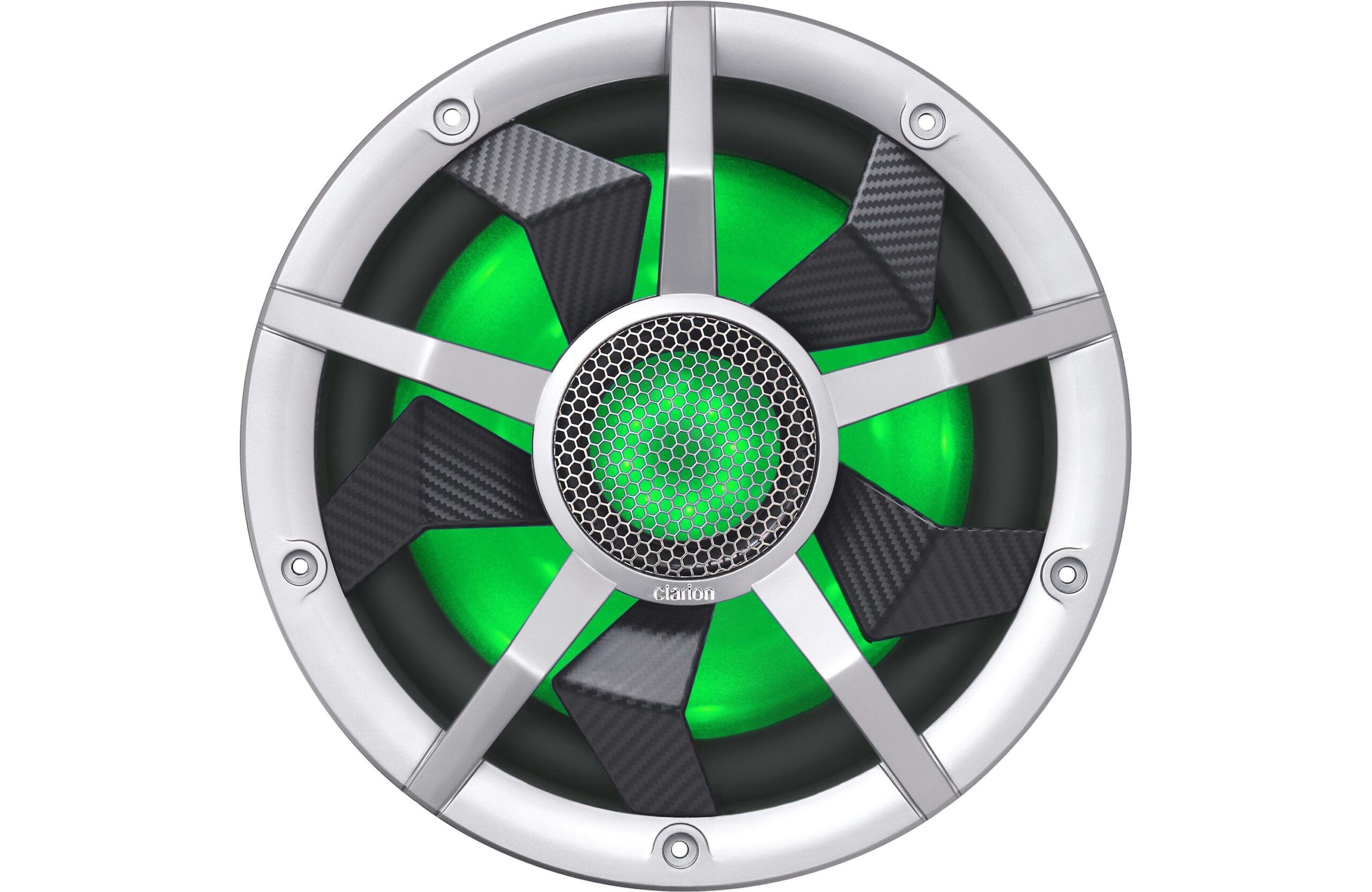 Clarion CM2513WL Black/Silver 10" Dual Voice Coil 800 Watt Waterproof Marine Subwoofer With RGB LED Accent Lighting - Image 5