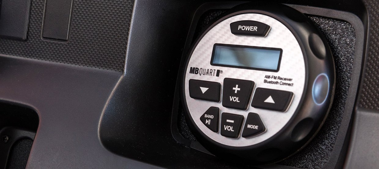 MB Quart GMR2.5 AM/FM Radio Receiver Bluetooth USB Port iPhone Control Gauge Size Waterproof Marine Stereo - Image 2