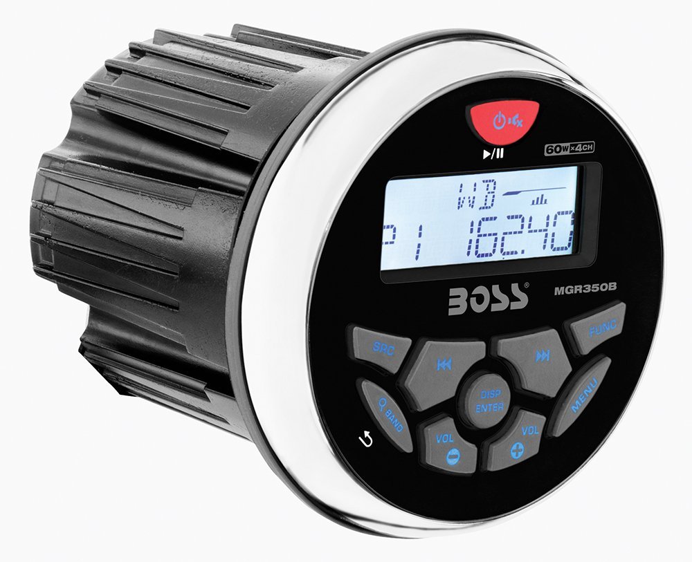 Boss Audio MGR350PKG AM/FM Radio Receiver USB Port Bluetooth Gauge Size Weather Band Waterproof Stereo With 4 Marine Speakers Subwoofer And 5 Channel Amplifier - Image 5