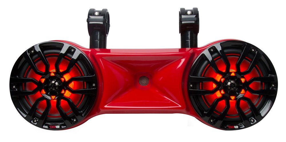 DS18 NXL-82TDR 8" Red Double Tower 900 Watt Waterproof Marine Speakers With RGB LED Accent Lighting - Image 2
