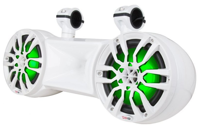 DS18 NXL-62TDW 6.5" White Double Tower 750 Watt Waterproof Marine Speakers With RGB LED Accent Lighting - Image 2