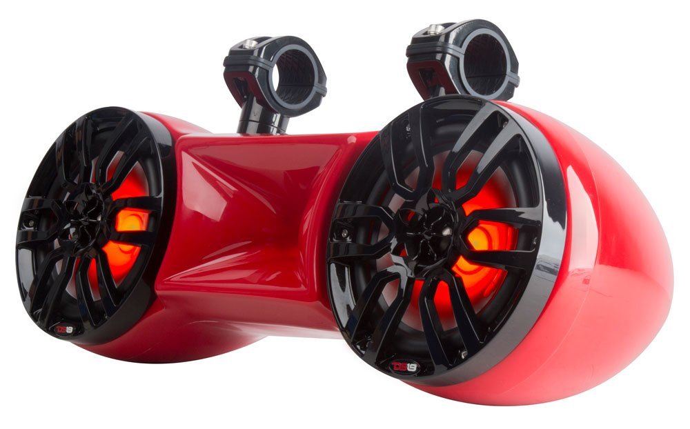 DS18 NXL-62TDR 6.5" Red Double Tower 750 Watt Waterproof Marine Speakers With RGB LED Accent Lighting - Image 2