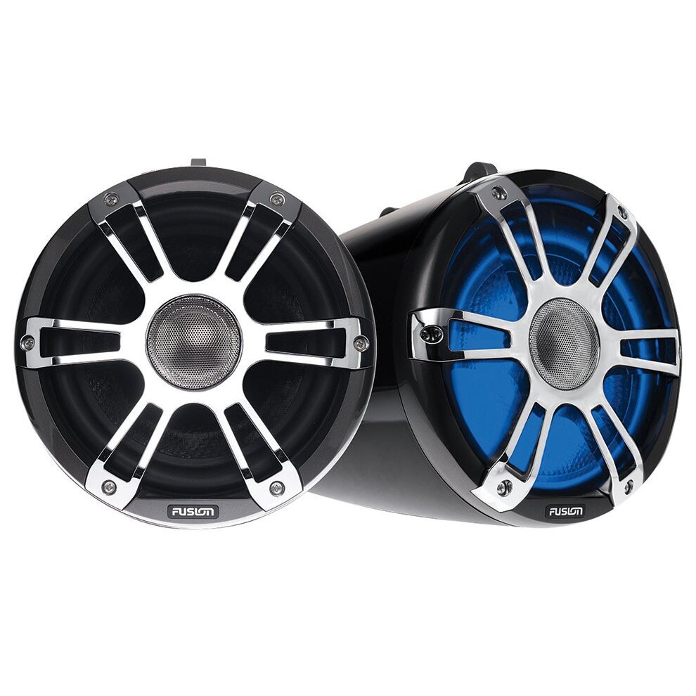 Fusion SG-FT88SPC Black 8.8" 330 Watt Waterproof Marine Wake Tower Speakers