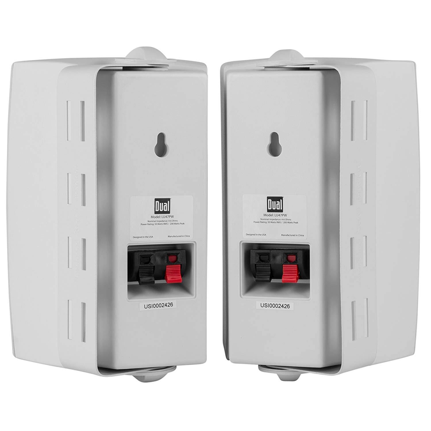Dual LU47PW White 4" 3 Way Component (Pair) 200 Watt Waterproof Box Marine Speakers - Image 3