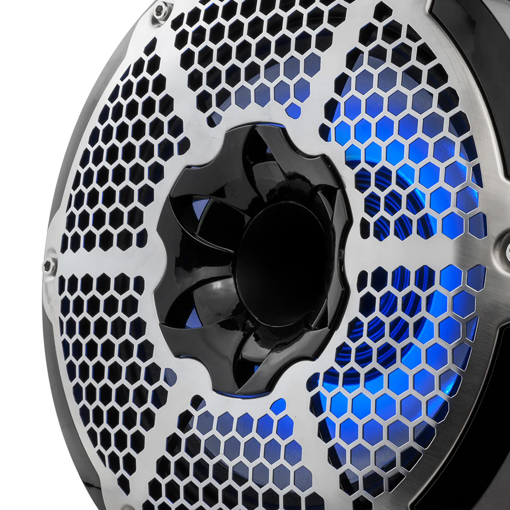 DS18 NXL-X10TPNEORD HYDRO 10" Neodymium Marine Wake Tower Speakers With Built-In Passive Radiator, 1" Driver & RGB LED Lights - 900W - Red - Image 2