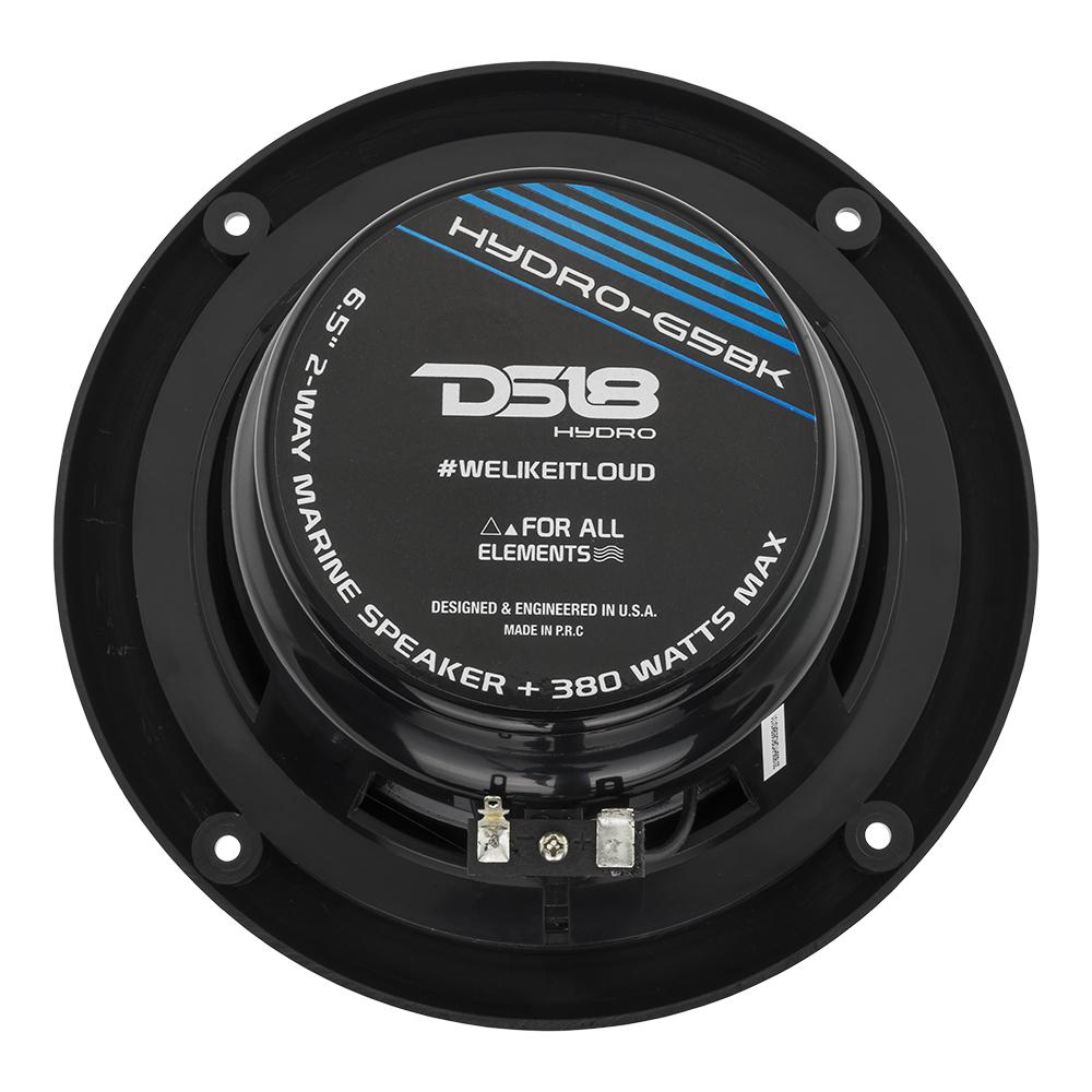 DS18 HYDRO65BK 6.5" Black 380 Watt Waterproof Marine Speakers - Image 5