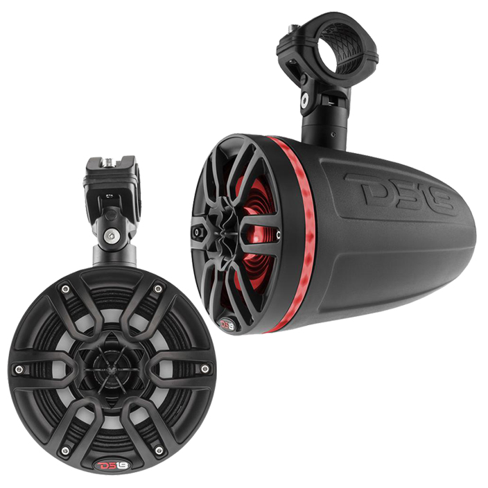 DS18 NXL8TPBK 8" Black 375 Watt Waterproof Wakeboard Tower Marine Speakers With RGB LED Accent Lighting - Image 2