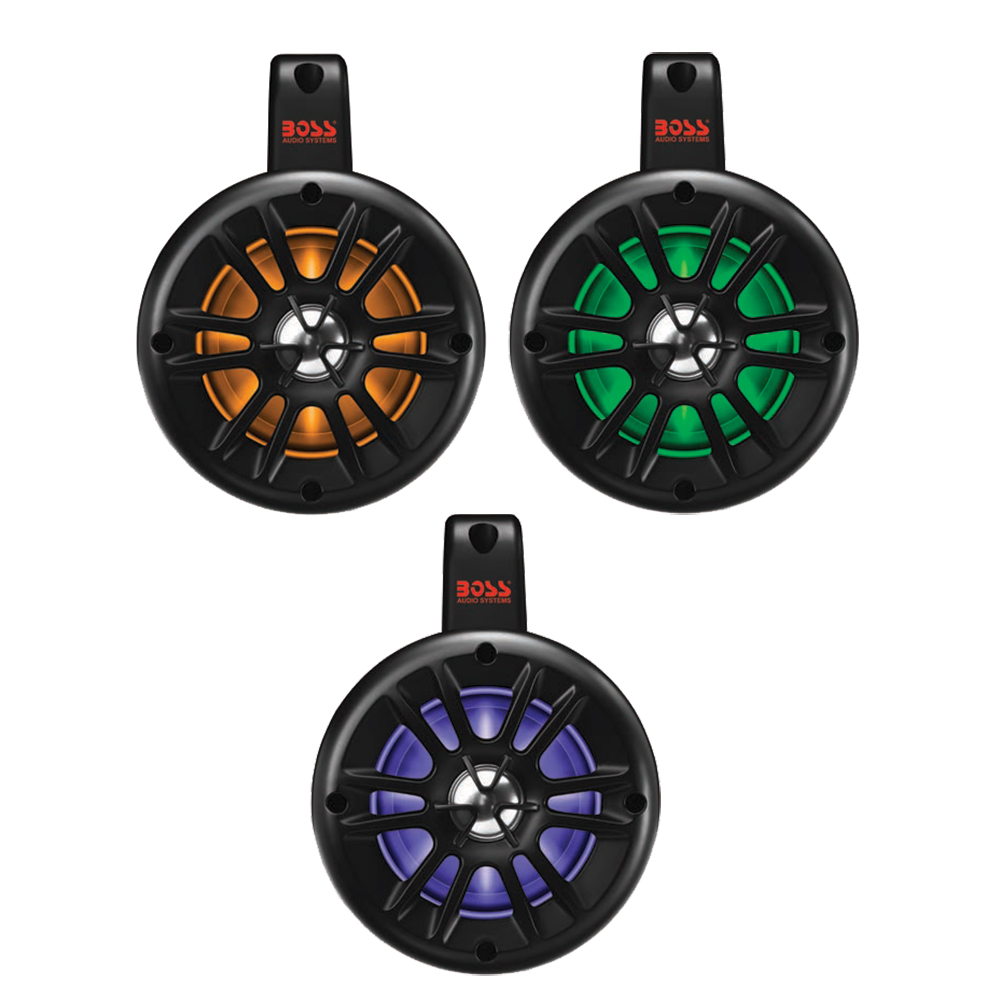 Boss Audio B40RGB 4" Bluetooth 500 Watt Amplified Marine Wake Tower Speakers With RGB LED Accent Lighting - Image 2