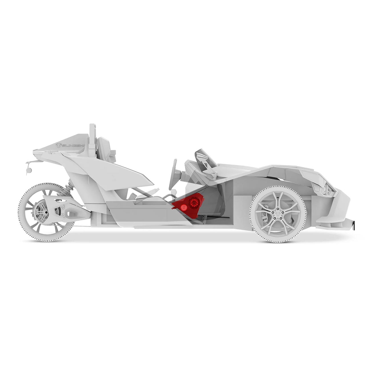 DS18 Polaris Slingshot Front Kick Panel Empty Enclosure (2) 6.5" Speakers & (2) 3.8" Tweeters - Image 2