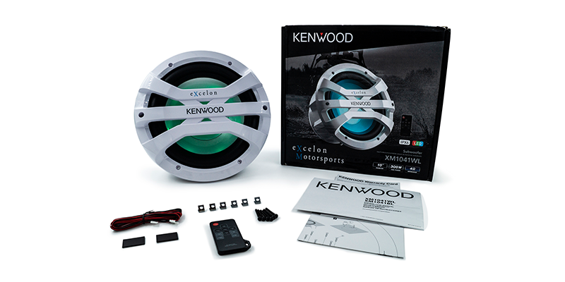 Kenwood XM1041WL 10" White 1300 Watt Waterproof Marine Subwoofer with LED Lighting - Image 8